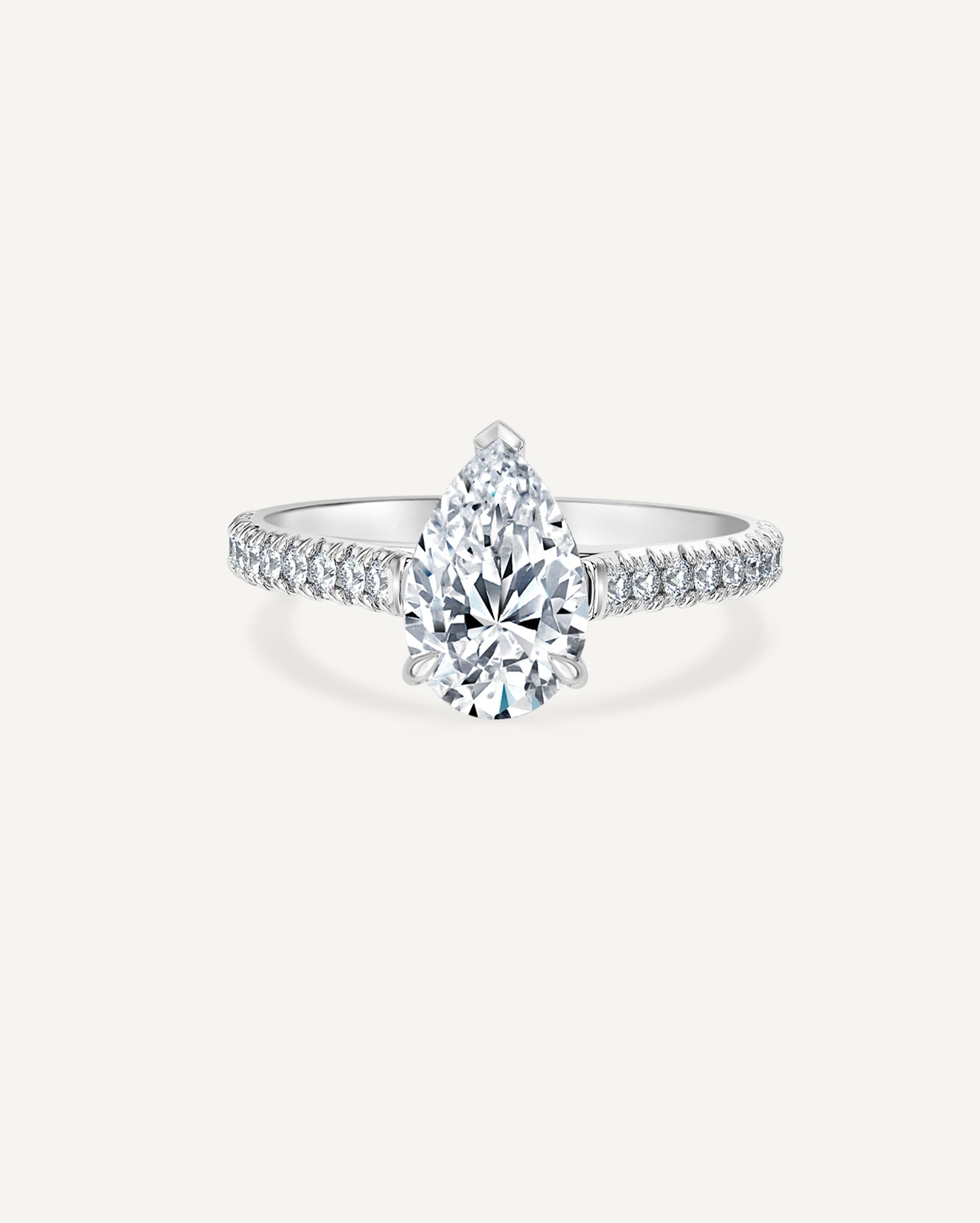 IGI Certified D/VS2 Lab-Created Pear Lucia Ring