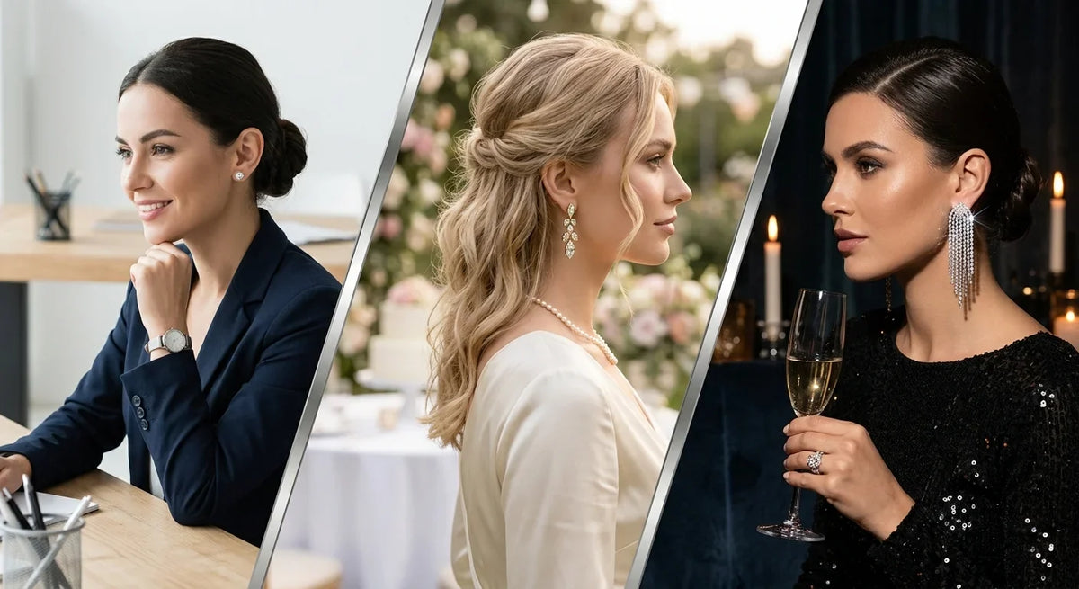 Best Diamond Earrings for Work, Weddings and Evening Events