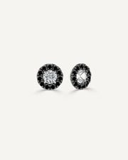 0.63ct TDW Natural Diamond Stud Earrings With Black Diamond Jackets