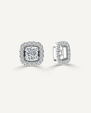 0.82ct TDW Diamond Stud Earrings With Square Jackets