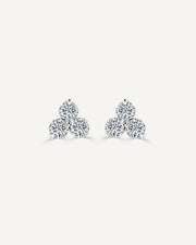 3 Stone Stud Earrings
