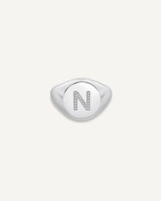 Alphabet N Signet Ring