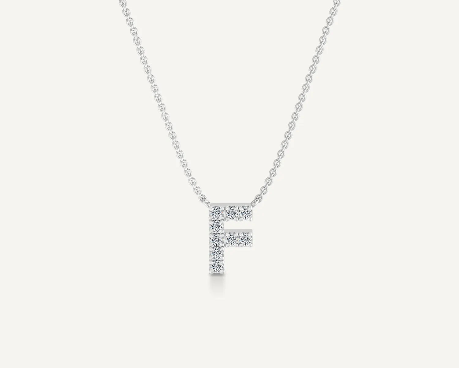 Script F Diamond Stone Alphabet F Diamond Pendant – Luxsso