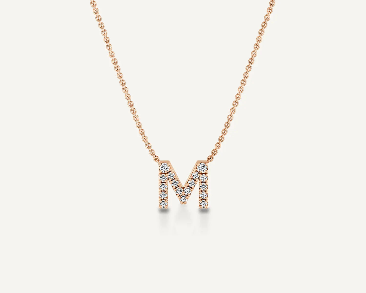 Alphabet M Diamond Pendant