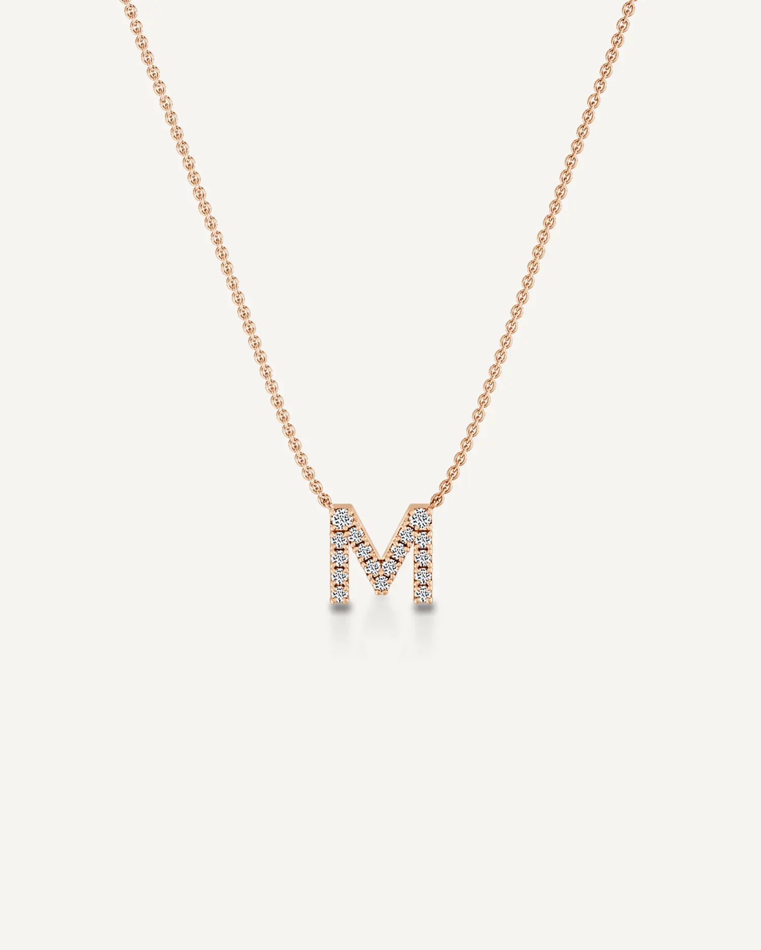 Alphabet M Diamond Pendant