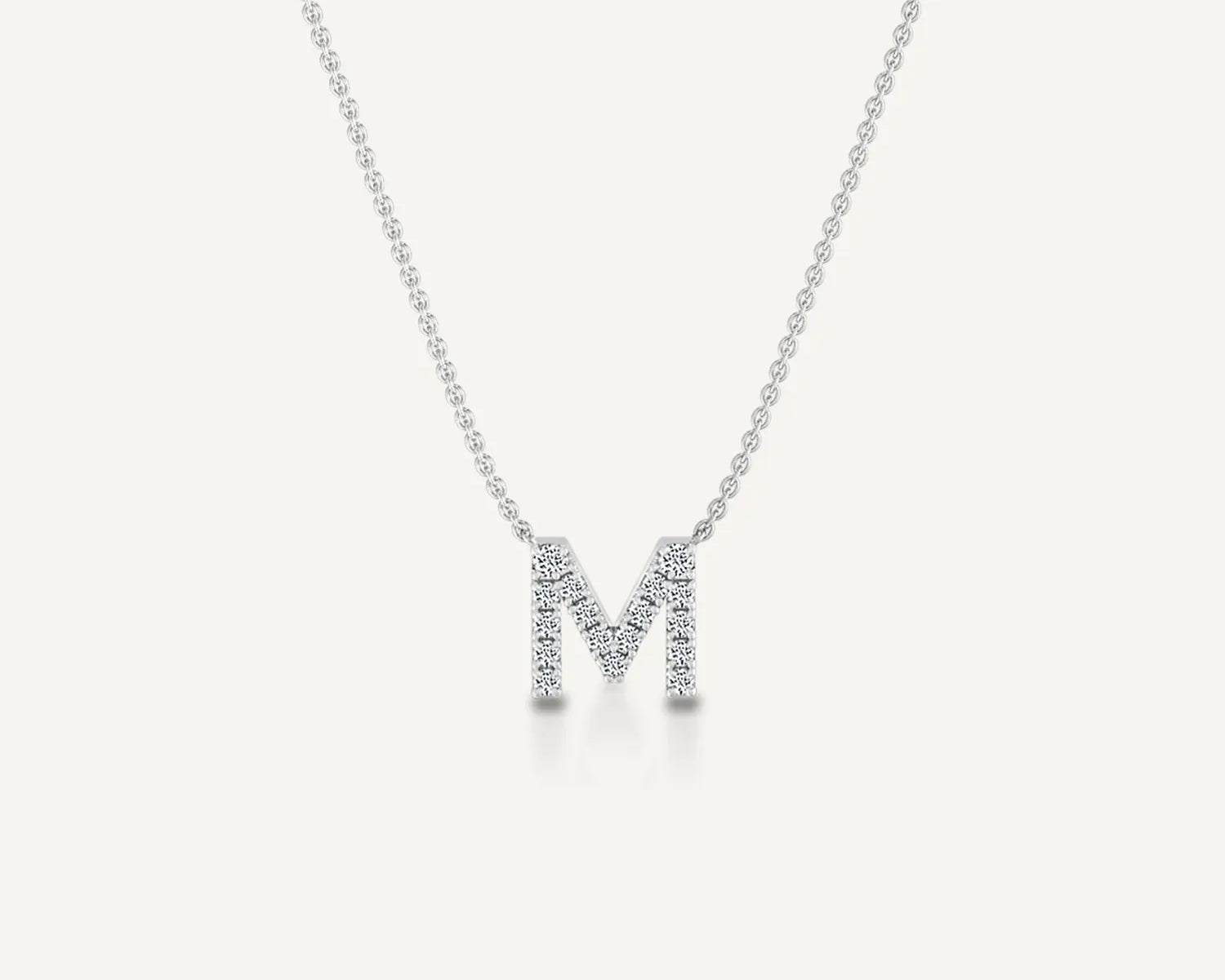 Alphabet M Diamond Pendant