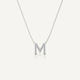 Alphabet M Diamond Pendant