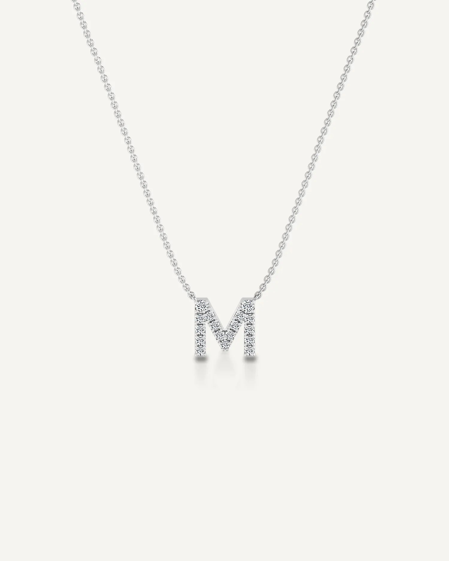 Alphabet M Diamond Pendant