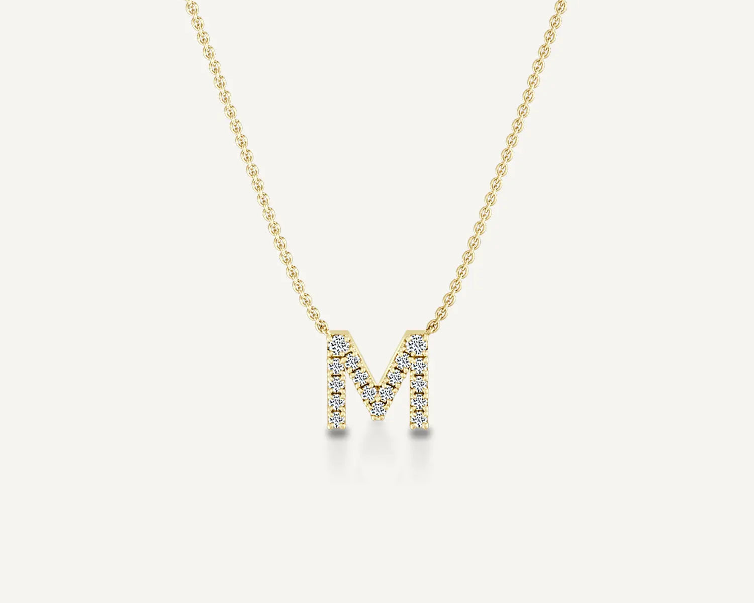 Alphabet M Diamond Pendant