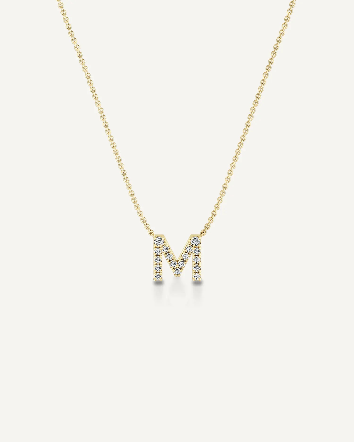 Alphabet M Diamond Pendant