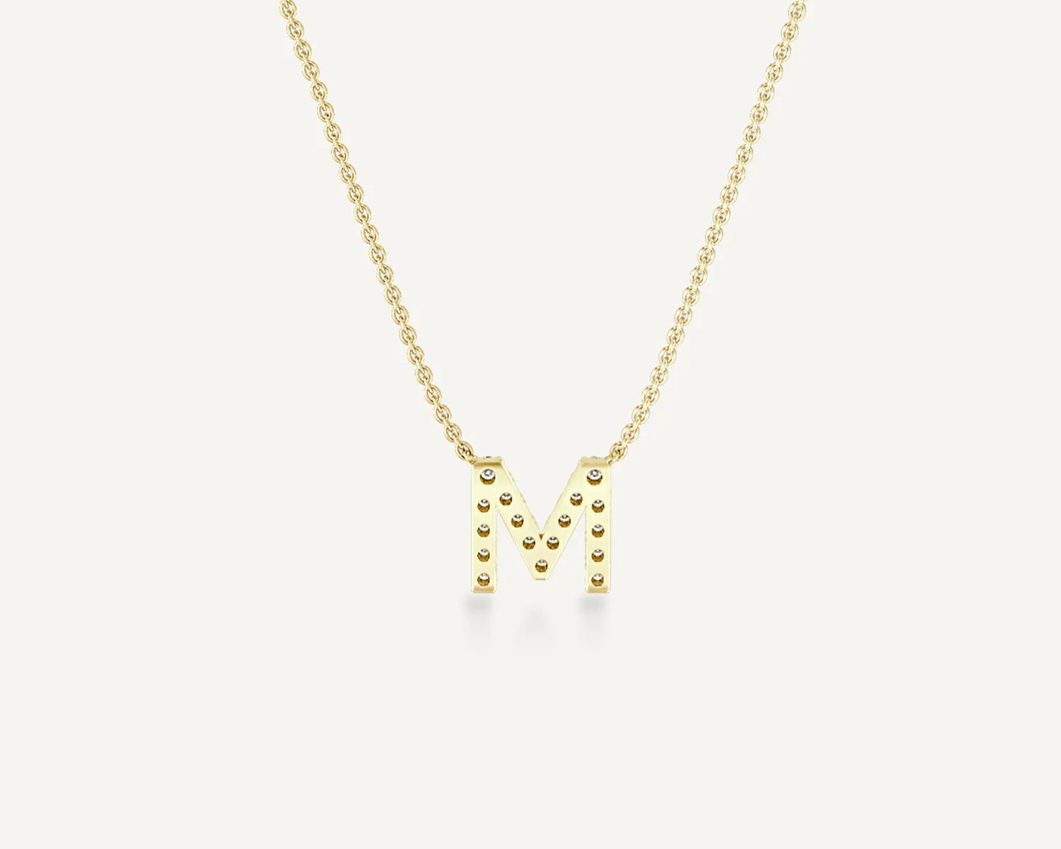 Alphabet M Diamond Pendant