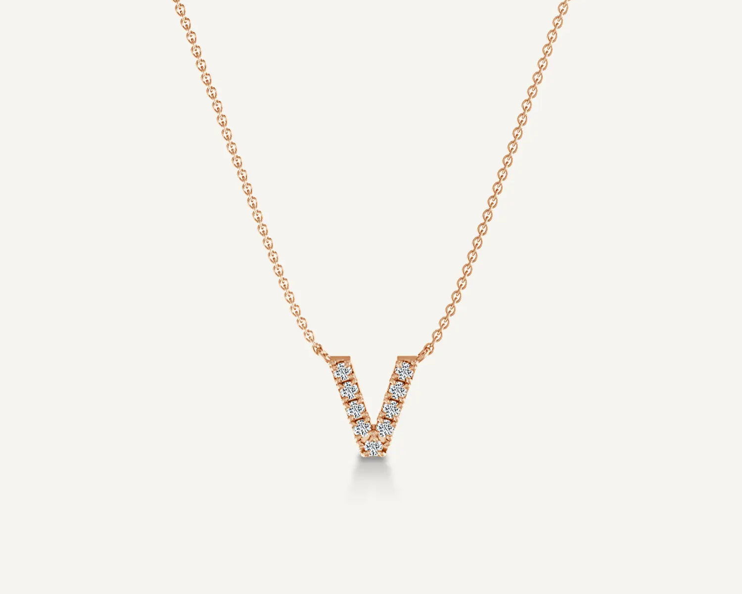 Alphabet V Diamond Pendant