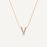 Alphabet V Diamond Pendant