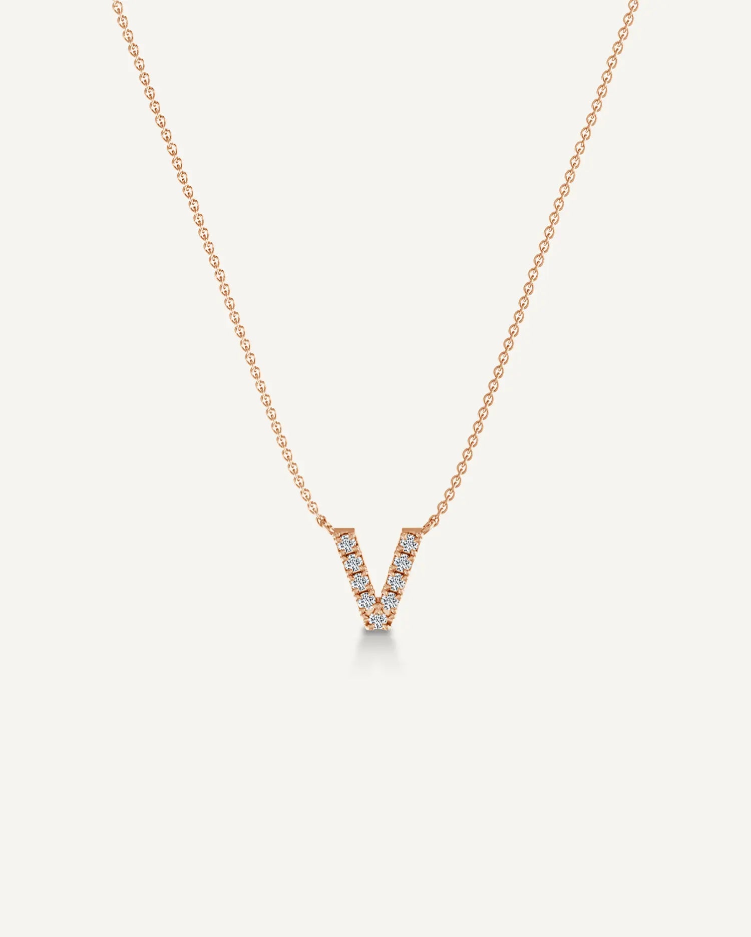 Alphabet V Diamond Pendant