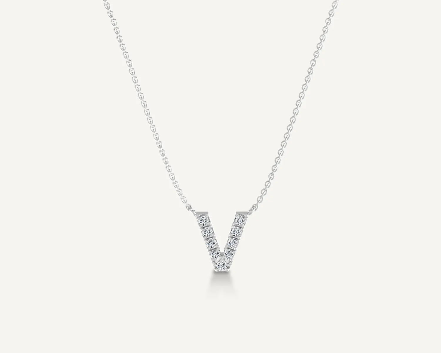 Alphabet V Diamond Pendant