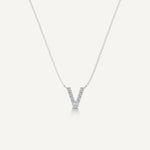 Alphabet V Diamond Pendant