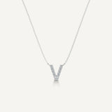 Alphabet V Diamond Pendant