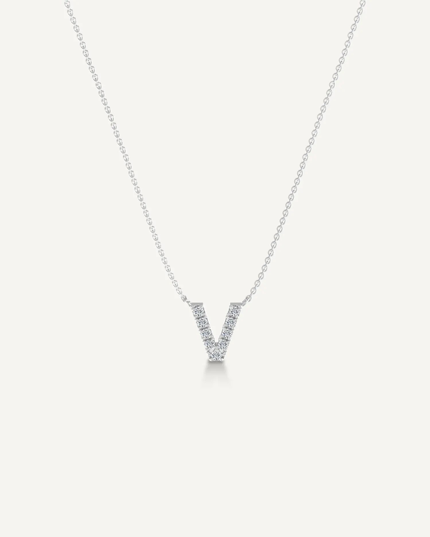 Alphabet V Diamond Pendant