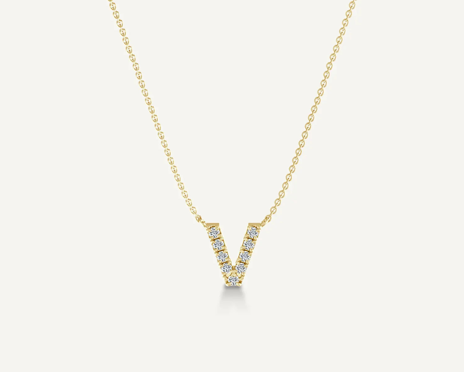 Alphabet V Diamond Pendant