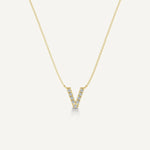 Alphabet V Diamond Pendant