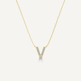 Alphabet V Diamond Pendant