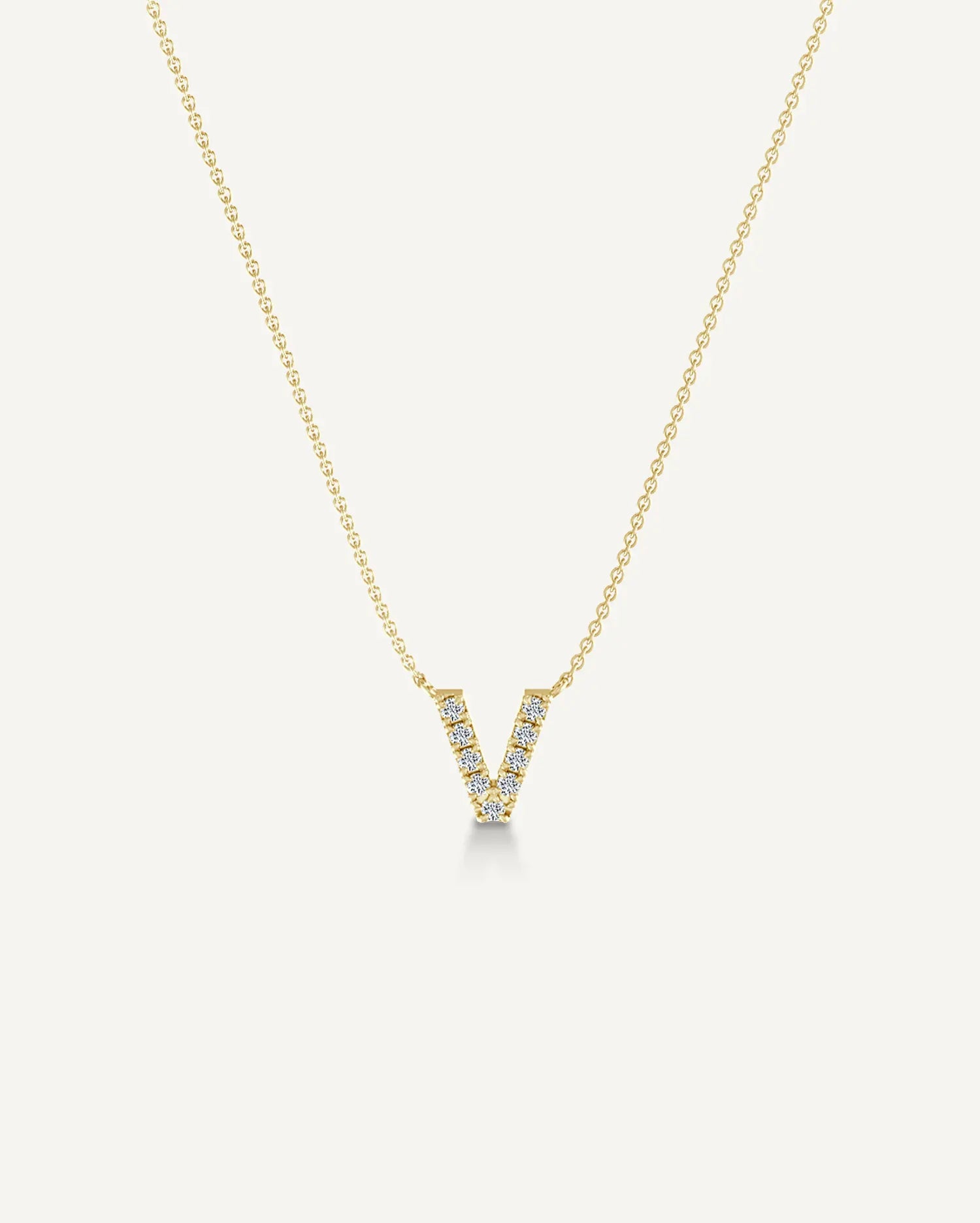 Alphabet V Diamond Pendant