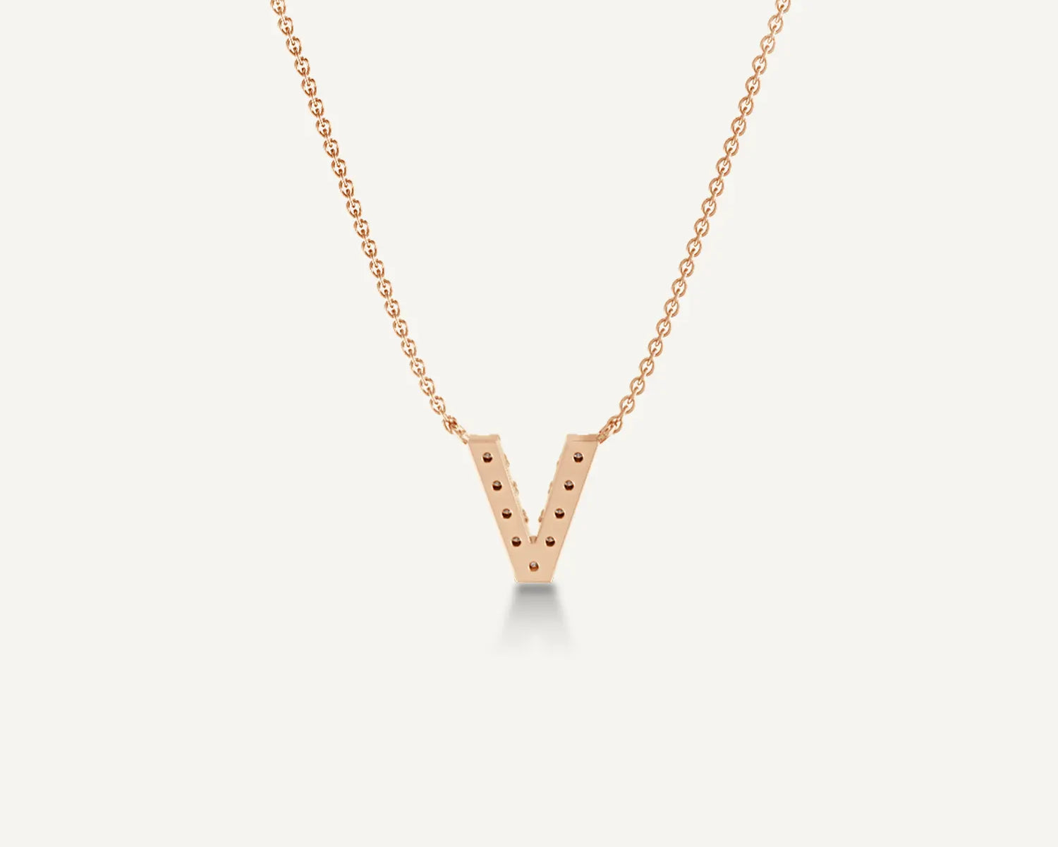 Alphabet V Diamond Pendant