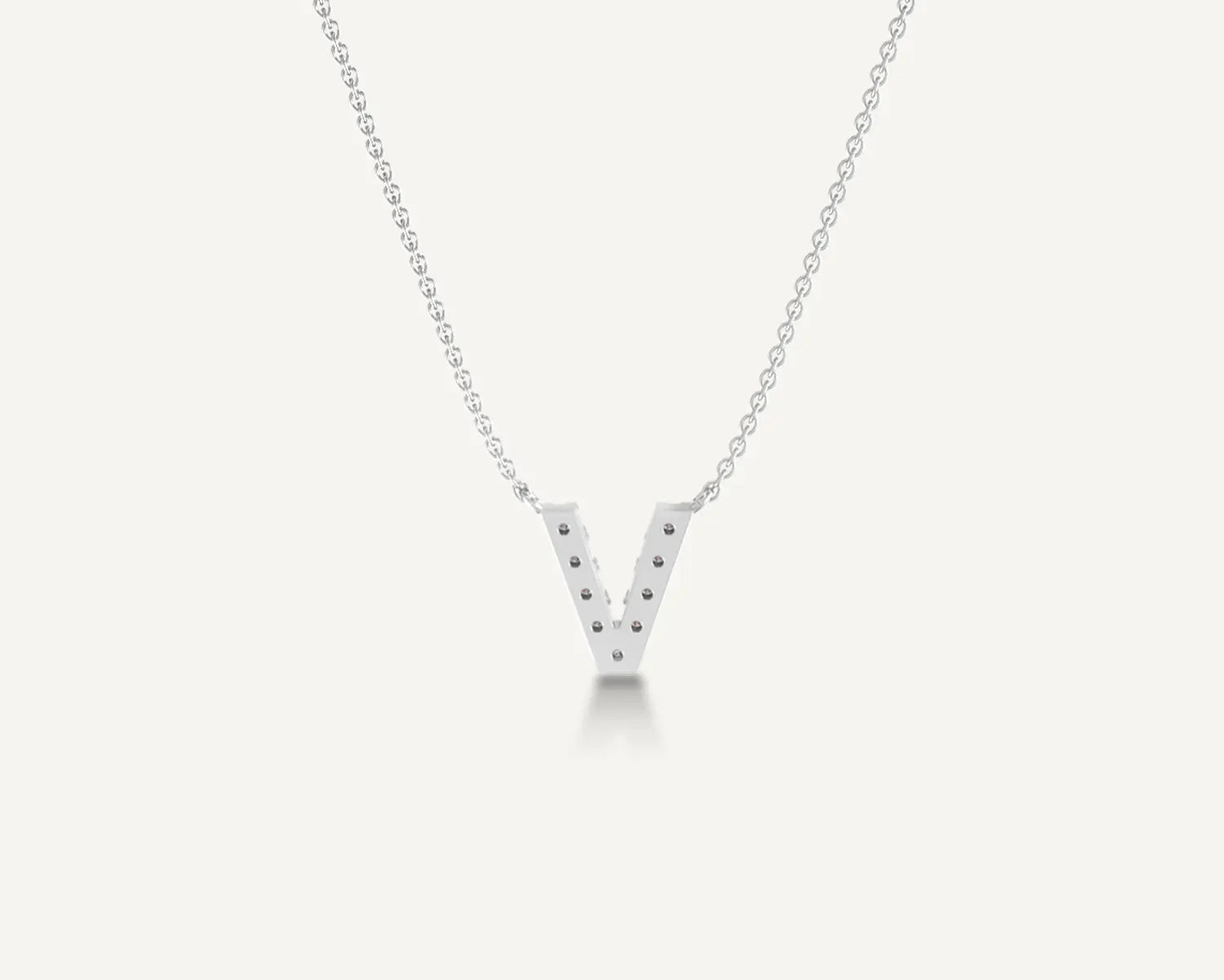 Alphabet V Diamond Pendant