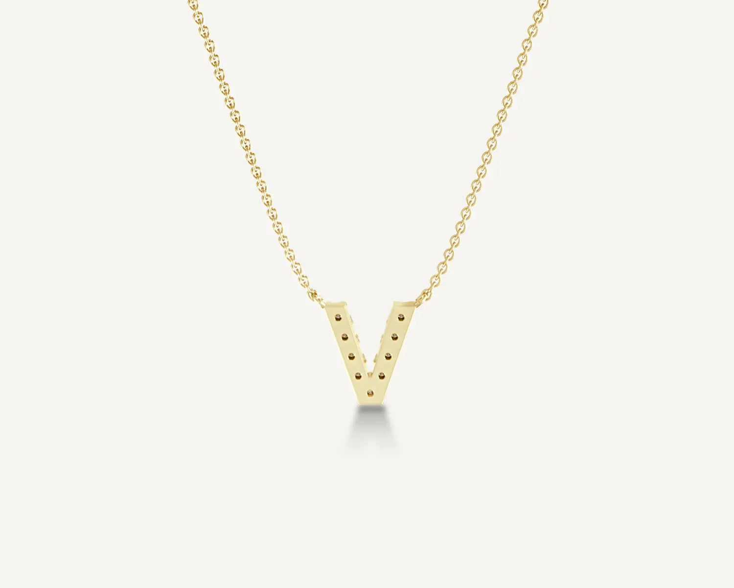 Alphabet V Diamond Pendant