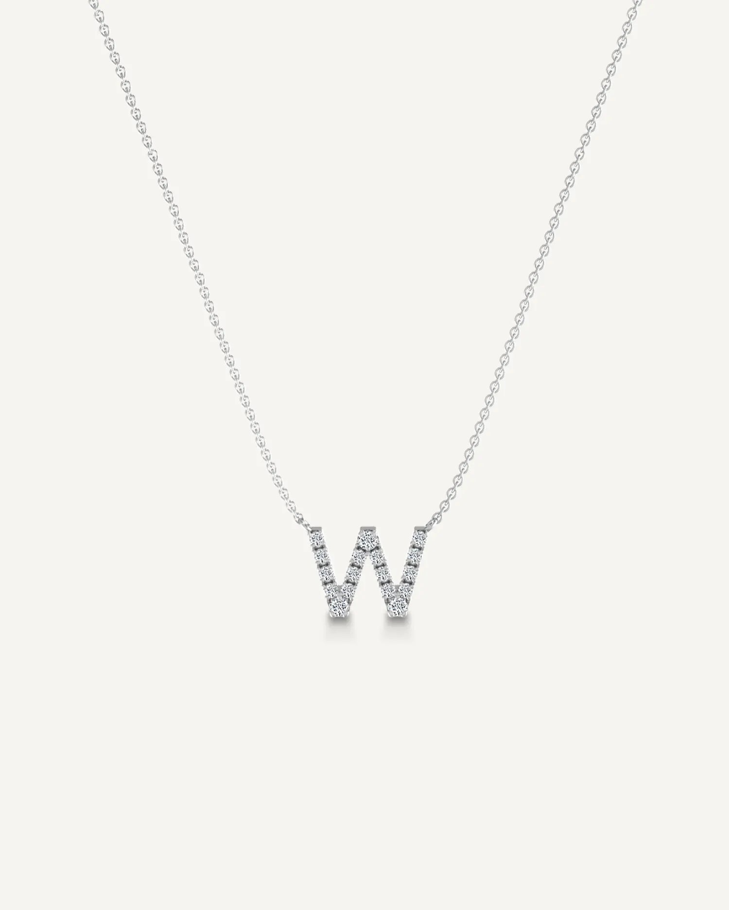 Alphabet W Diamond Pendant