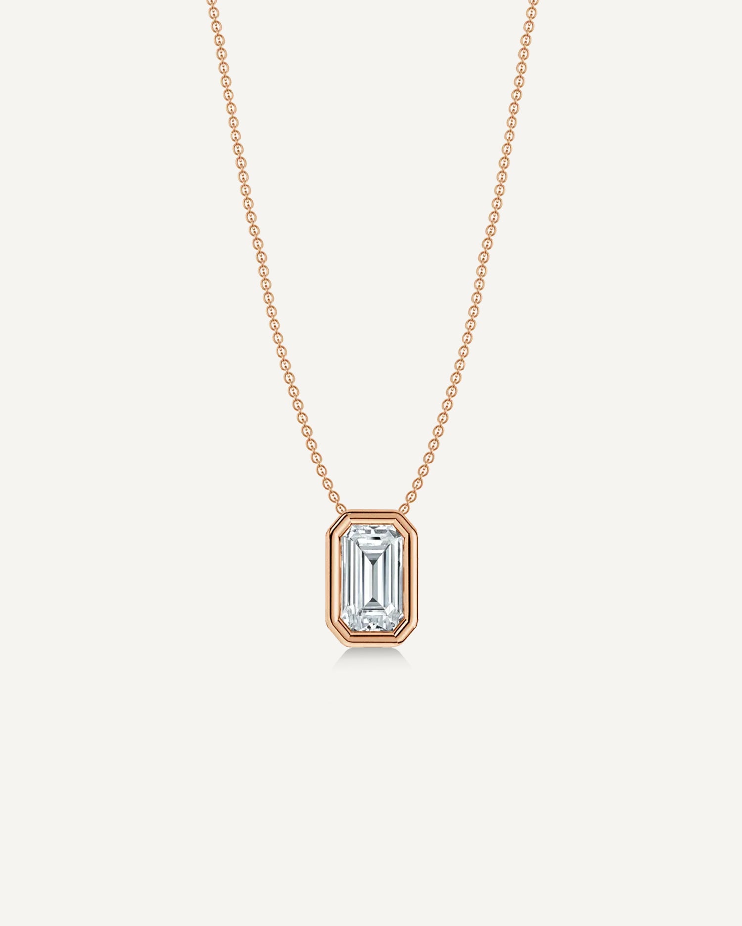 0.50CT Emerald Diamond Aura Solitaire Pendant