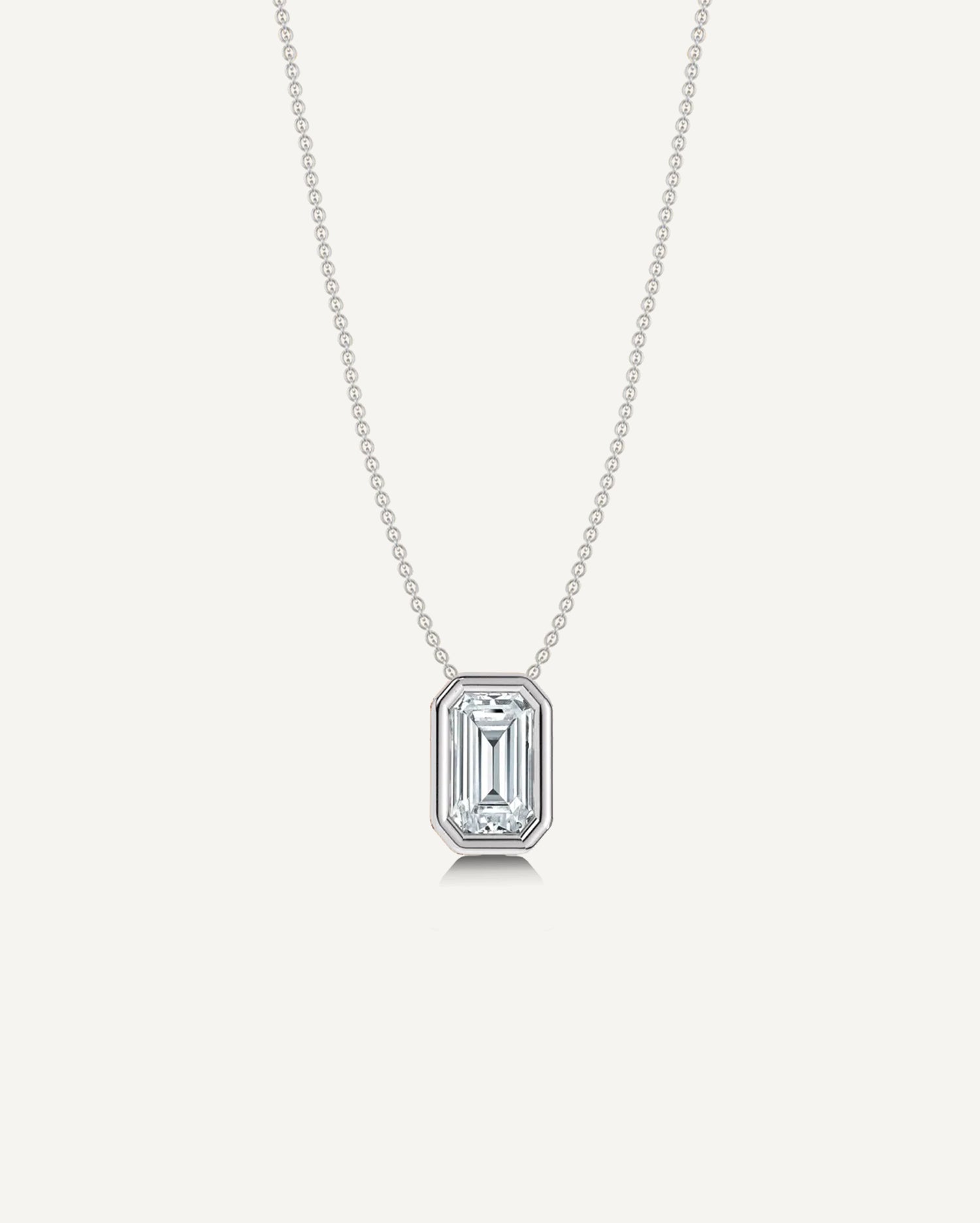 0.50CT Emerald Diamond Aura Solitaire Pendant