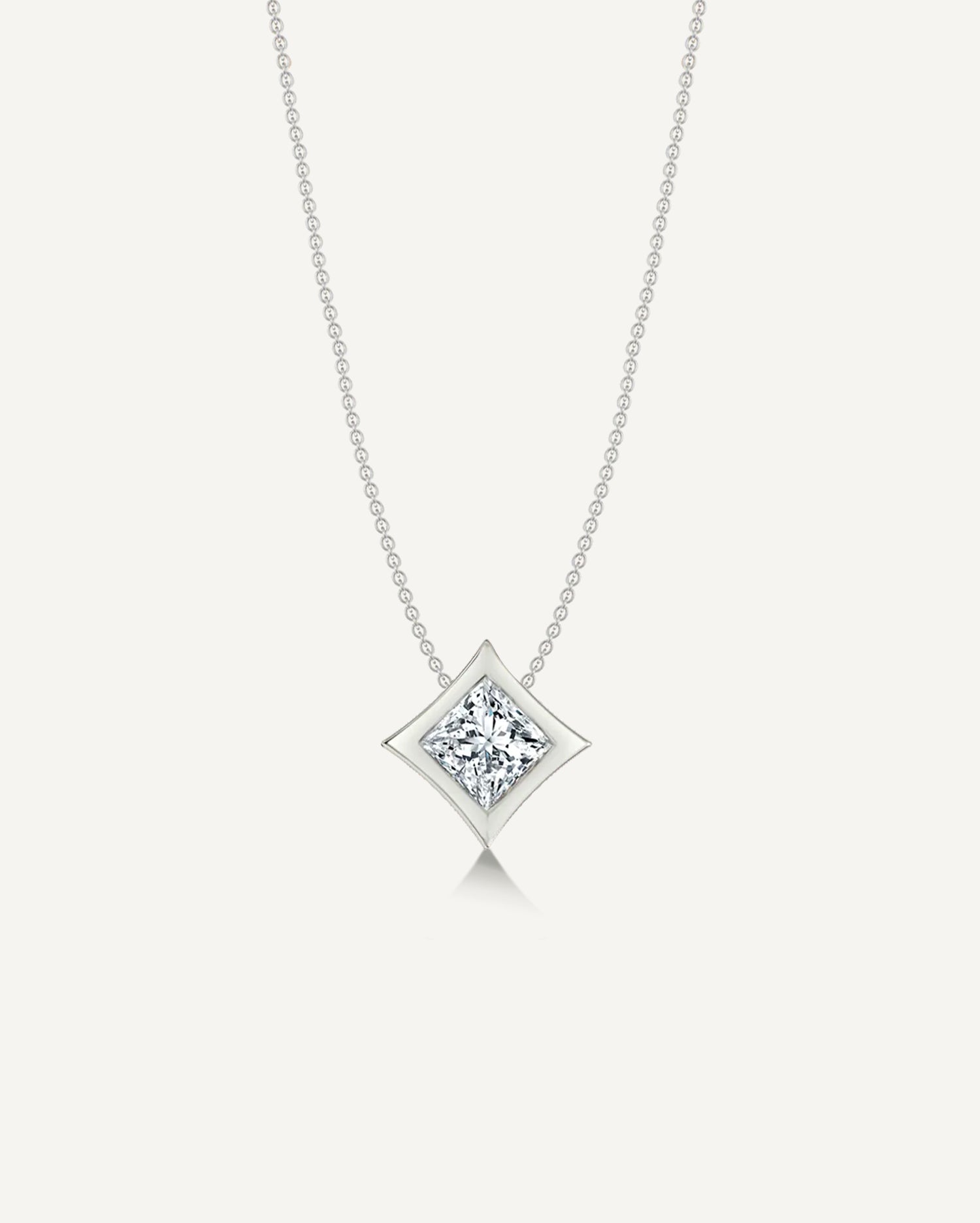 0.50CT Princess Diamond Aura Solitaire Pendant