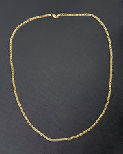 18K Yellow Gold Curb Link Chain 3mm 55cm