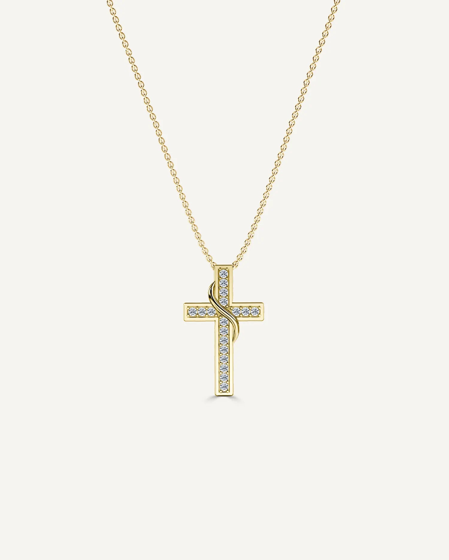 Intertwined Diamond Cross Pendant