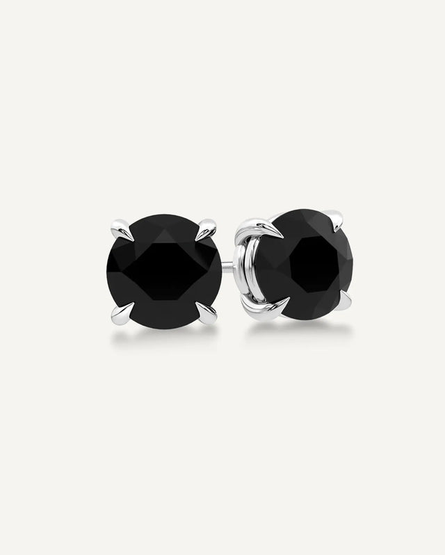2.40CT TDW Natural Black Diamond Allure Stud Earrings