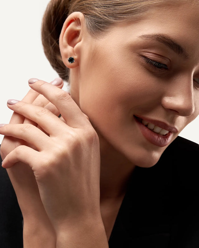 2.40CT TDW Natural Black Diamond Allure Stud Earrings Alternate