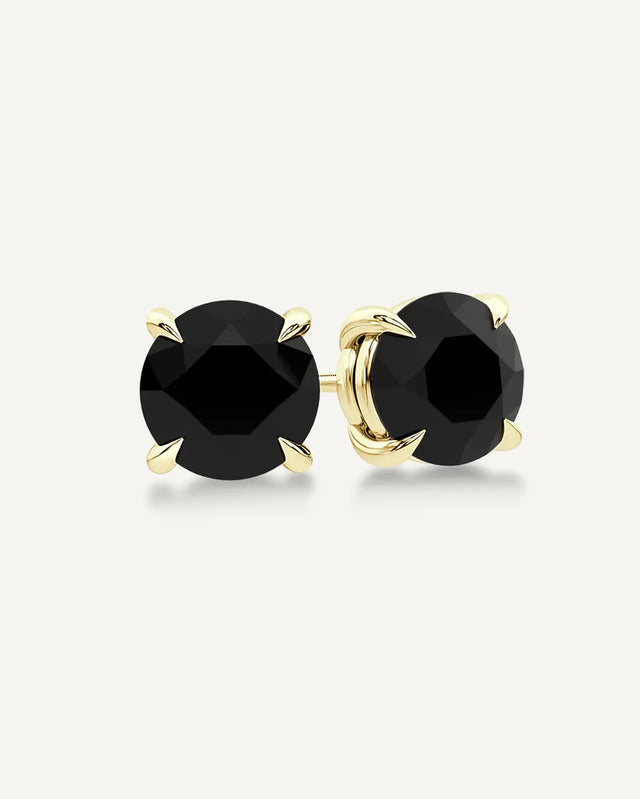 3.00CT TDW Natural Black Diamond Allure Stud Earrings