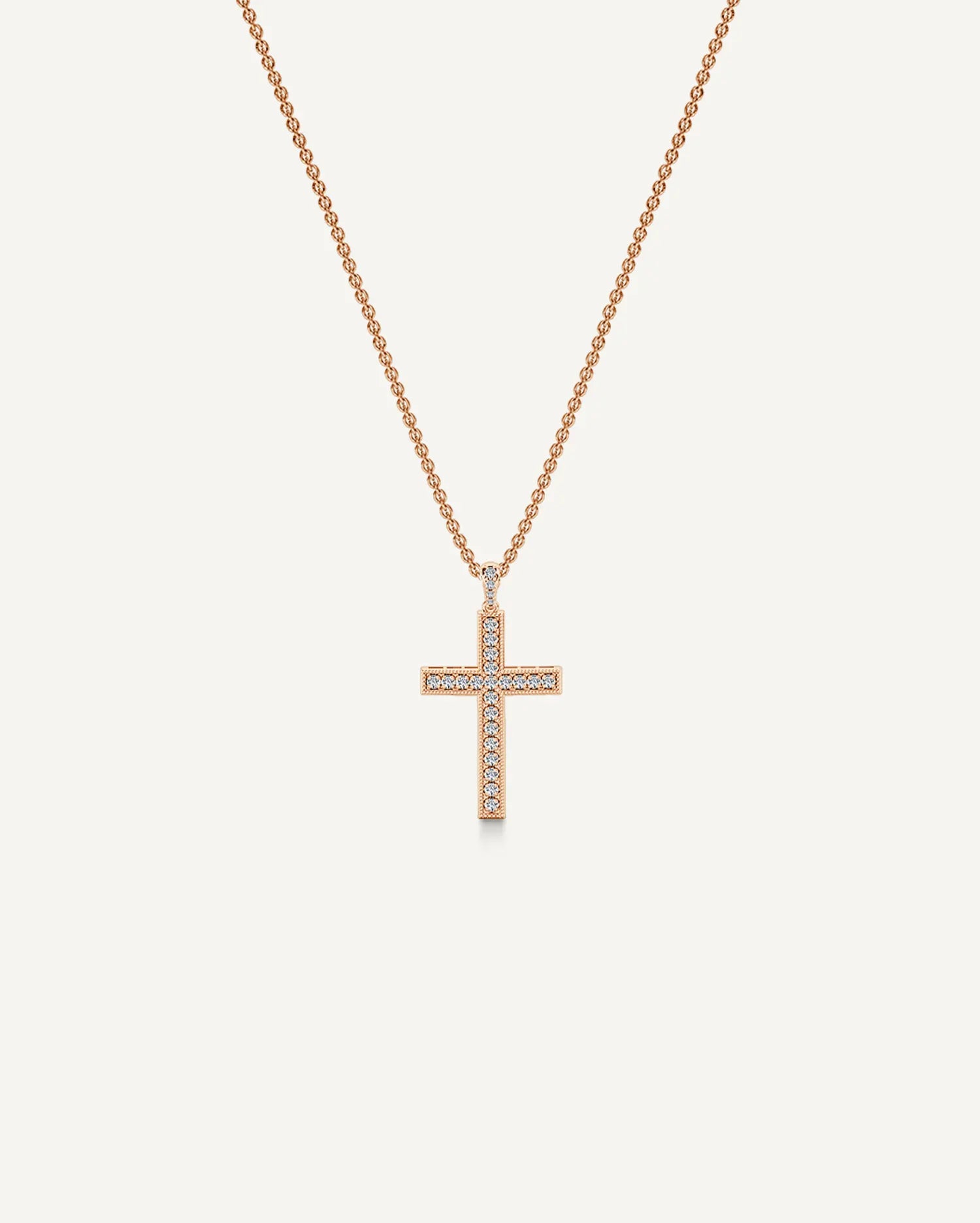 Millegrain cross pendant