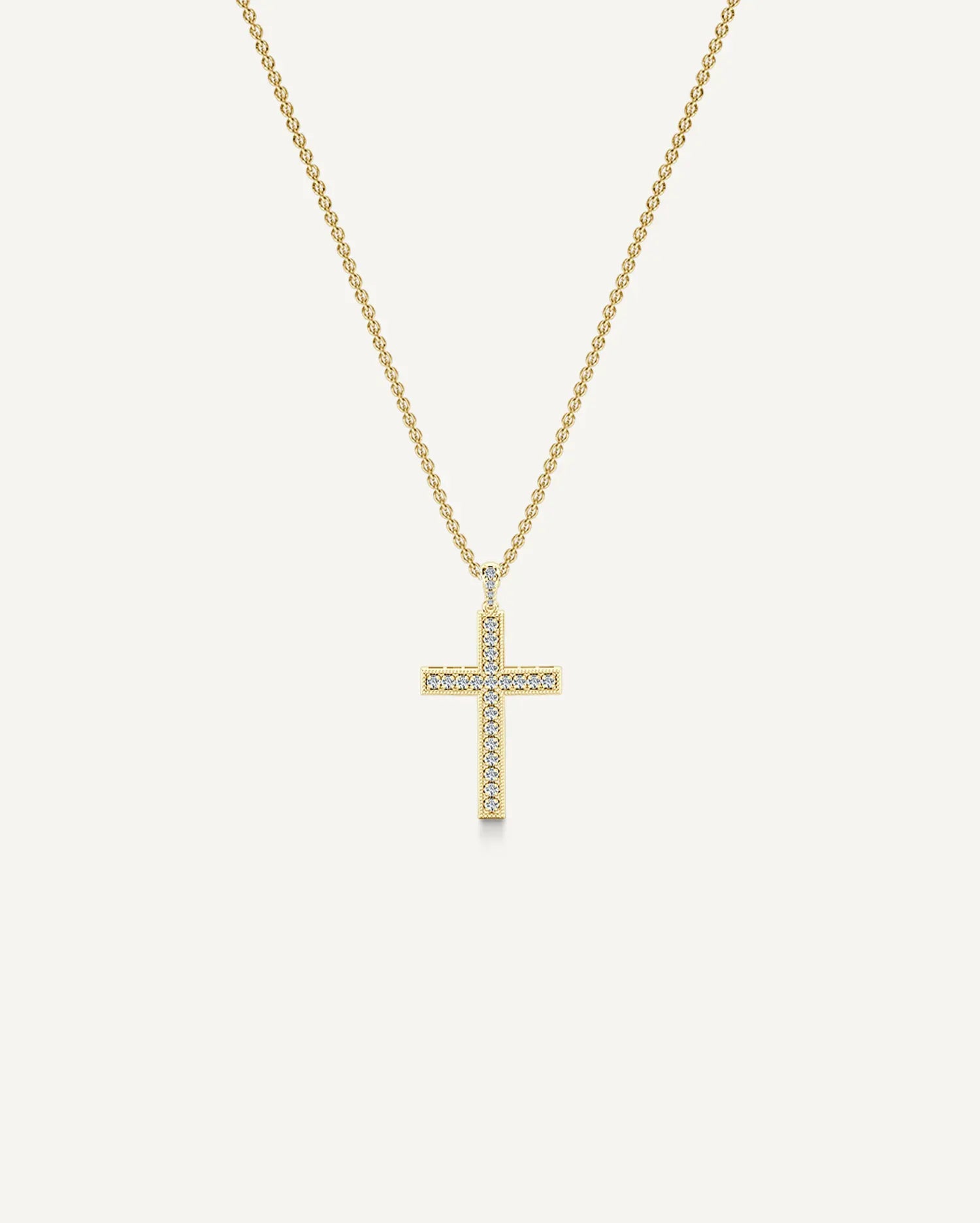 Millegrain cross pendant