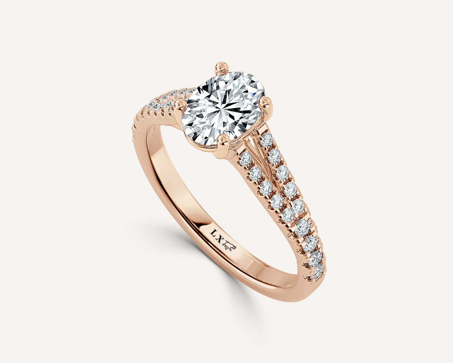 Oval D/VS2 IGI Certified Lab-Created Nora Ring