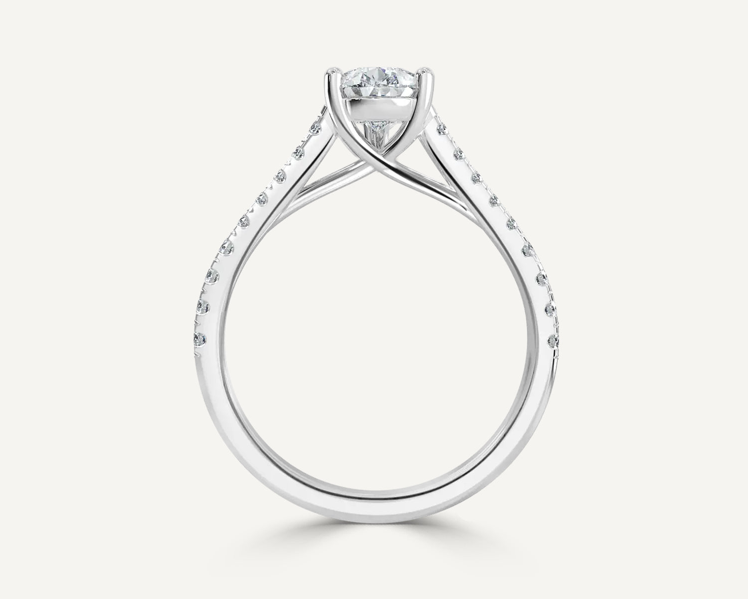 Pear D/VS2 IGI Certified Lab-Created Nora Ring