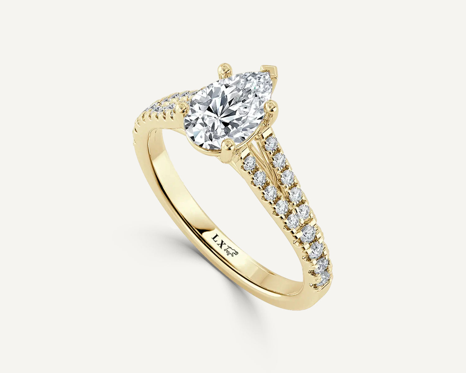 Pear D/VS2 IGI Certified Lab-Created Nora Ring