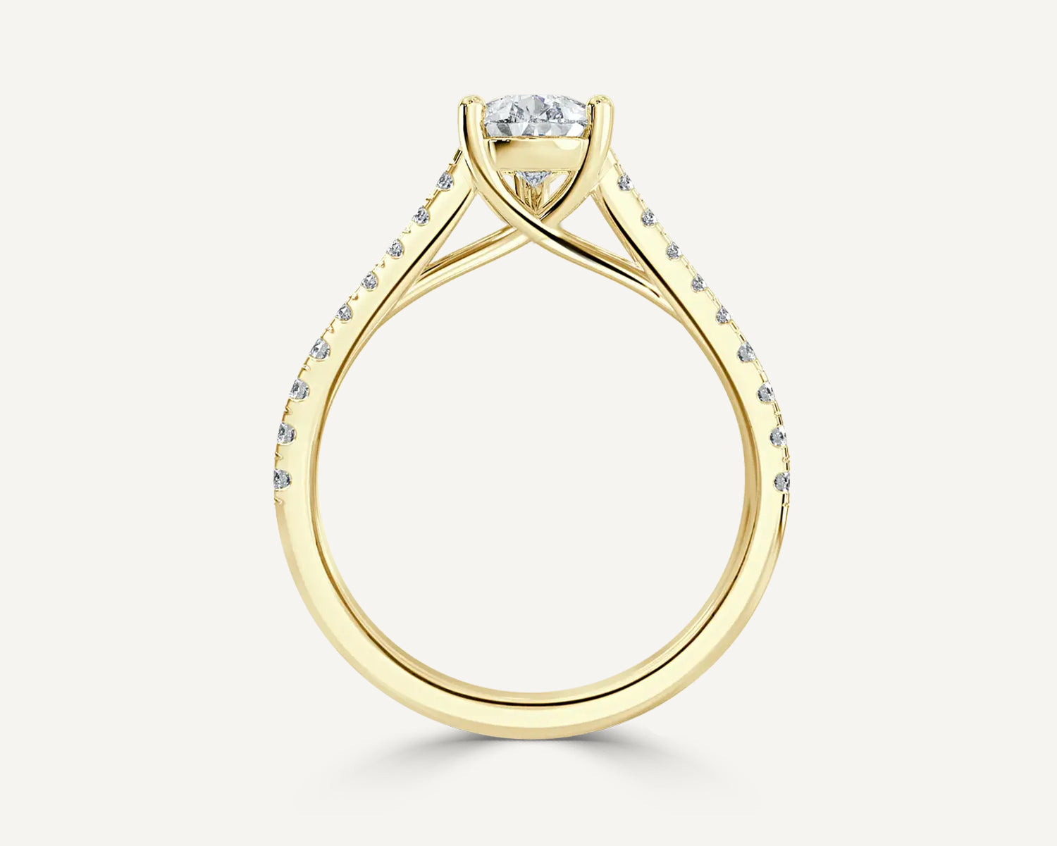 Pear D/VS2 IGI Certified Lab-Created Nora Ring