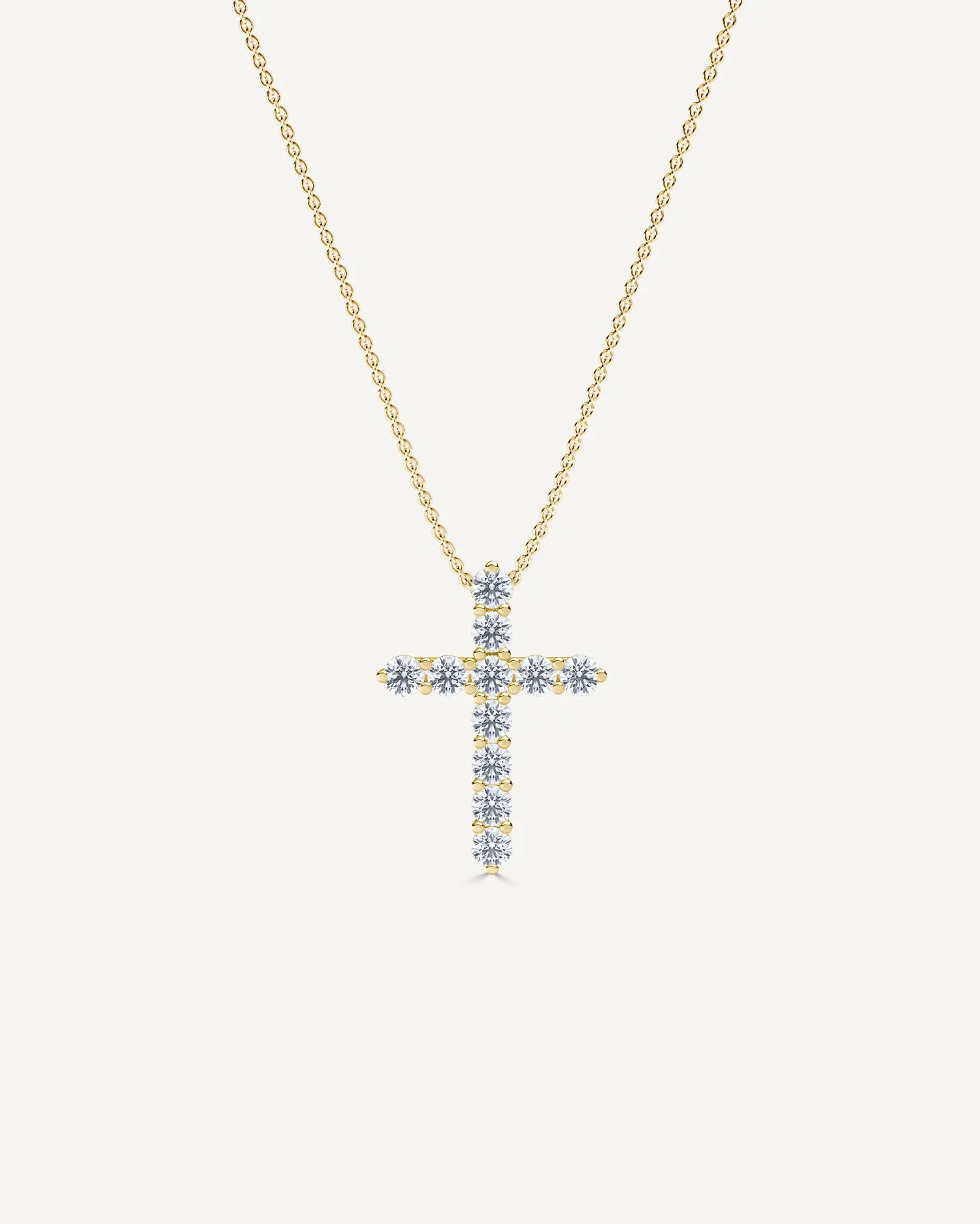 Pavé Gold and Diamond Cross Pendant