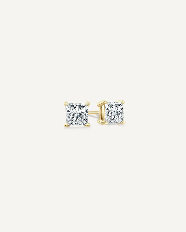 0.20CT TDW Diamond Princess-Cut Stud Earrings