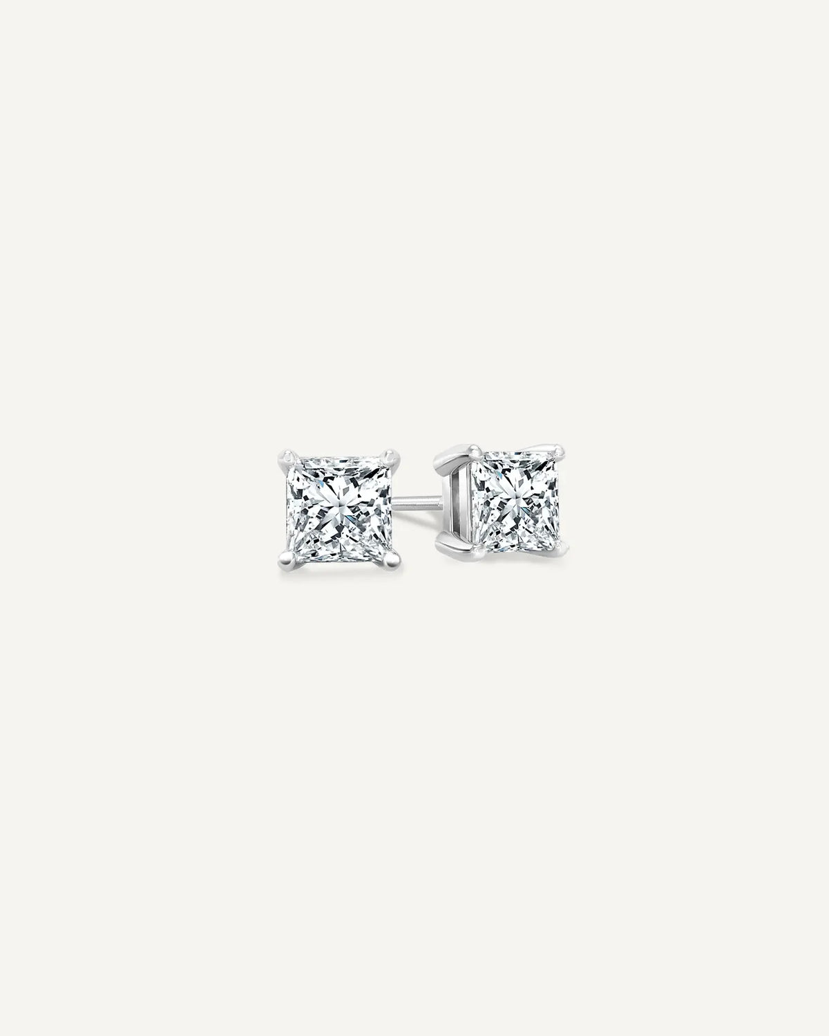0.30CT TDW Diamond Princess-Cut Stud Earrings
