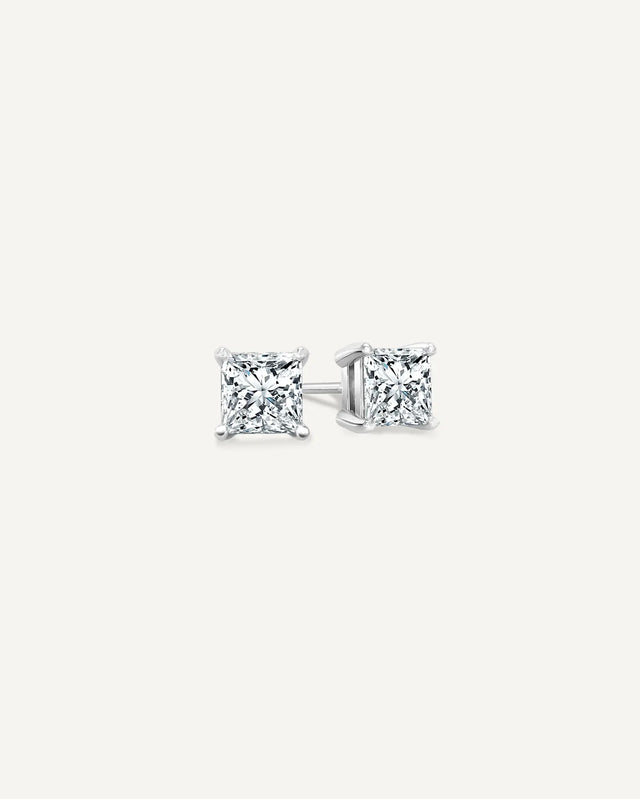 0.30CT TDW Diamond Princess-Cut Stud Earrings Alternate