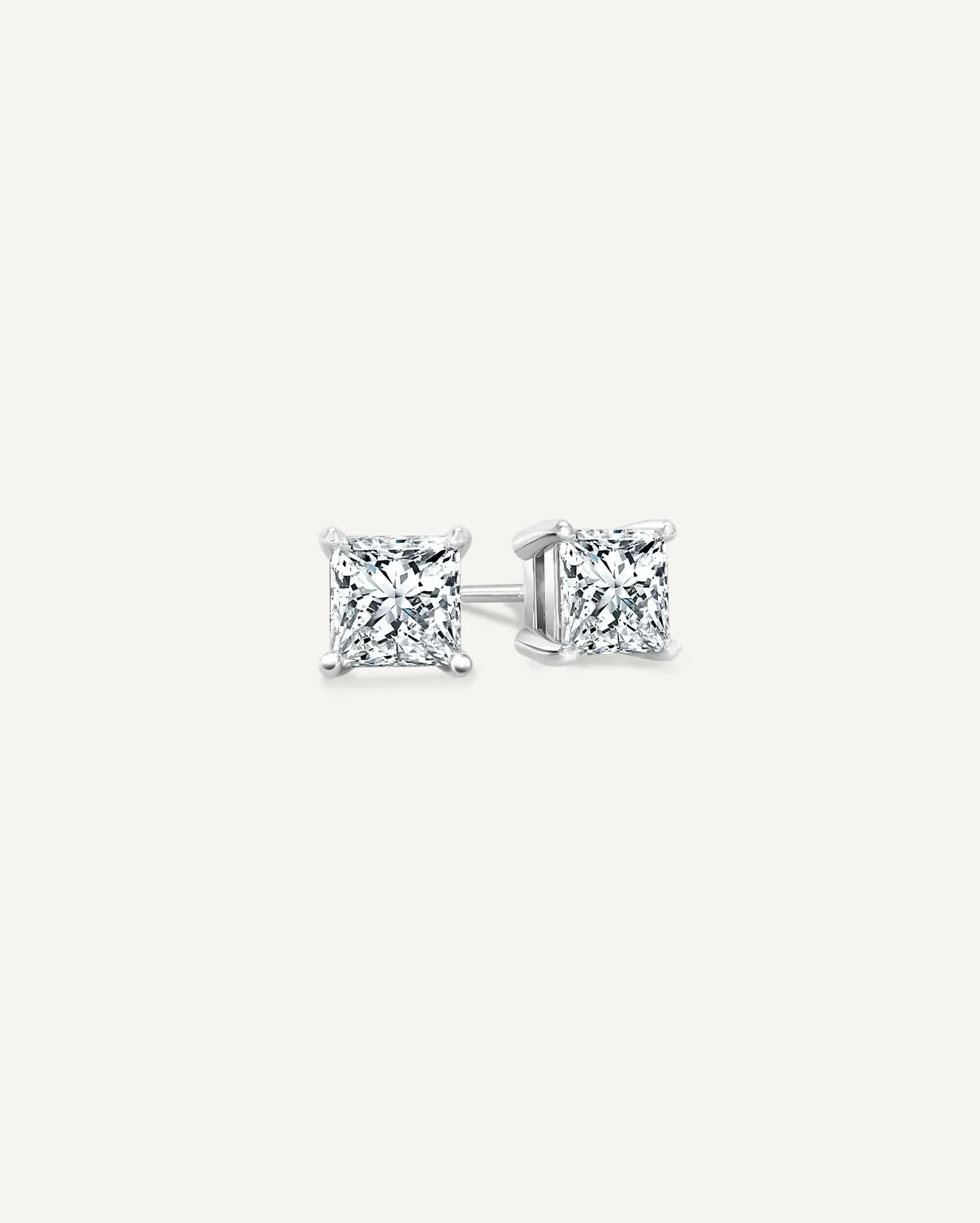 0.40CT TDW Diamond Princess-Cut Stud Earrings