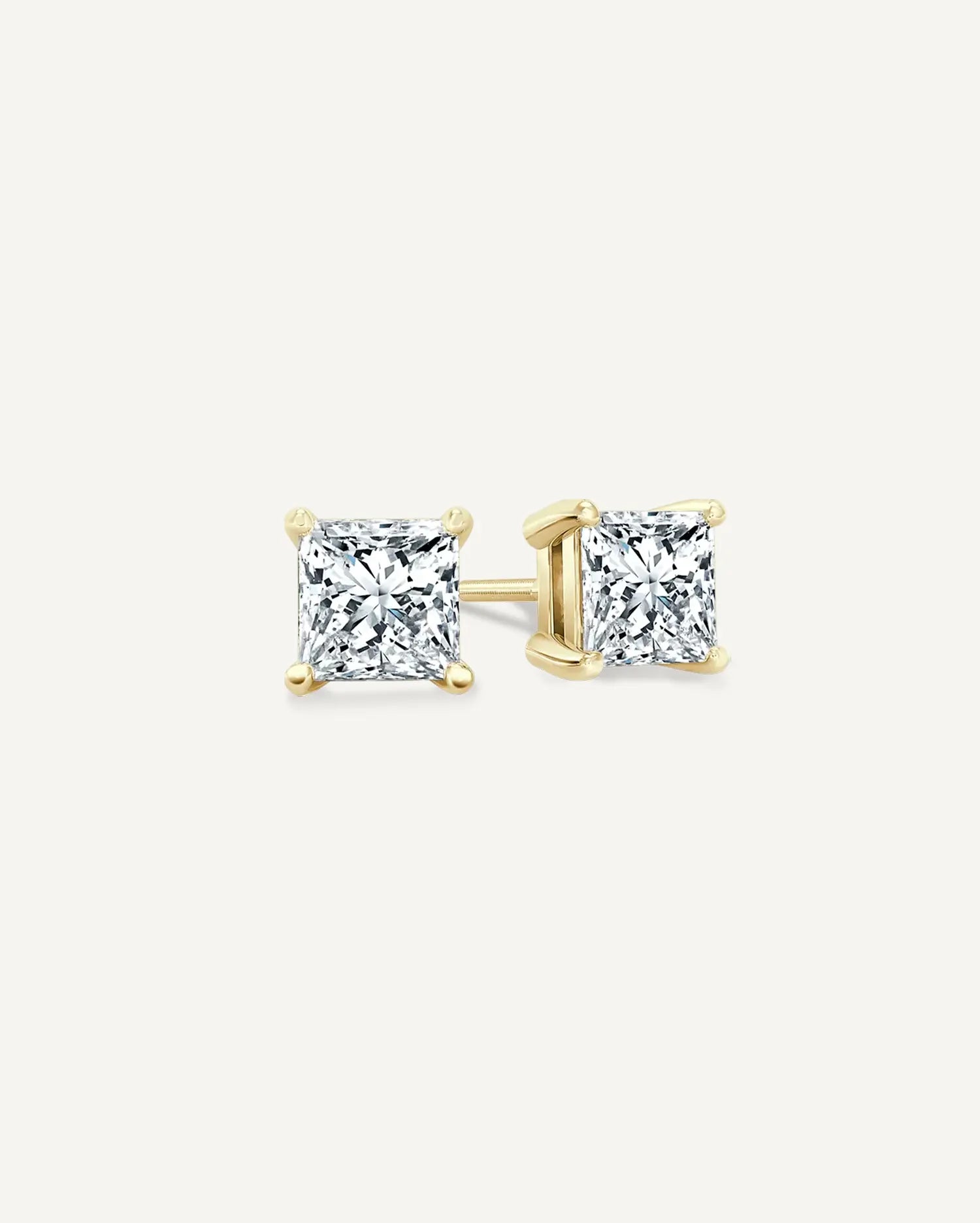 0.80CT TDW Diamond Princess-Cut Stud Earrings